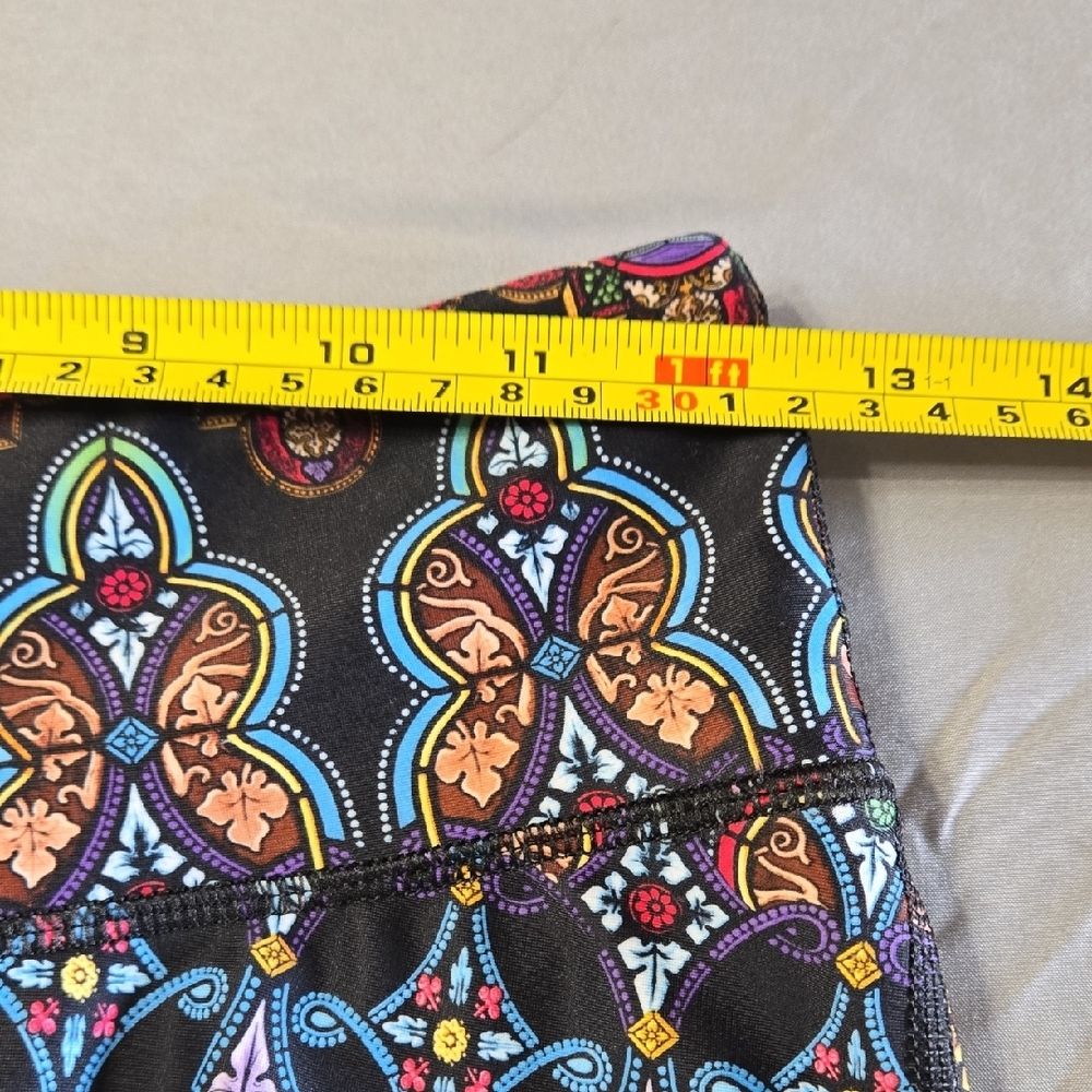 PRISMSPORT Sz Small Vibrant Stained Glass Patterned Leggings - Picture 5 of 7